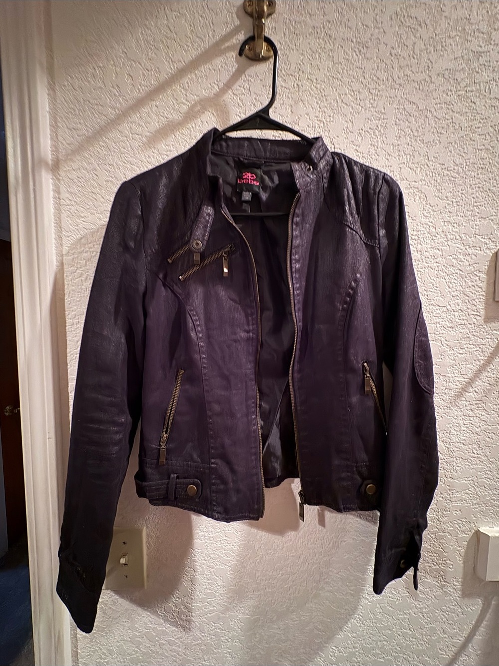 bebe Women's Dark black Moto Jacket